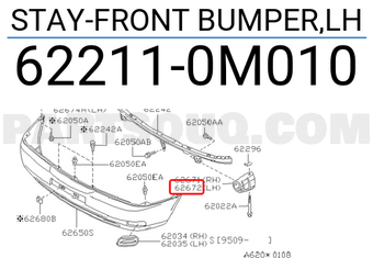 Nissan 622110M010 STAY-FRONT BUMPER,LH