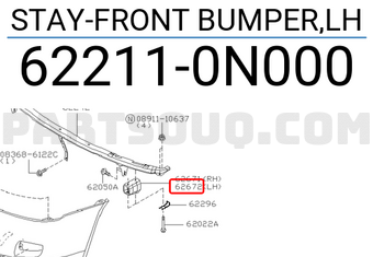 Nissan 622110N000 STAY-FRONT BUMPER,LH
