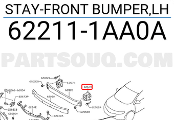 Nissan 622111AA0A STAY-FRONT BUMPER,LH