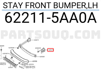 Nissan 622115AA0A STAY FRONT BUMPER,LH