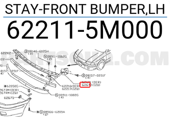 Nissan 622115M000 STAY-FRONT BUMPER,LH