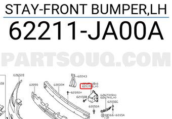 Nissan 62211JA00A STAY-FRONT BUMPER,LH