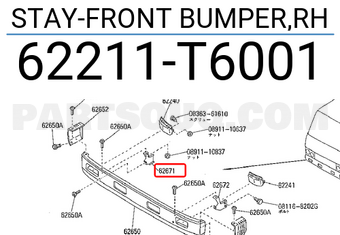 Nissan 62211T6001 STAY-FRONT BUMPER,RH