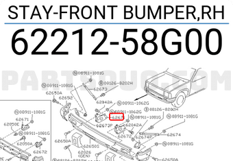 Nissan 6221258G00 STAY-FRONT BUMPER,RH