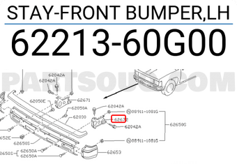 Nissan 6221360G00 STAY-FRONT BUMPER,LH