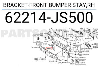 Nissan 62214JS500 BRACKET-FRONT BUMPER STAY,RH