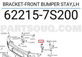 Nissan 622157S200 BRACKET-FRONT BUMPER STAY,LH