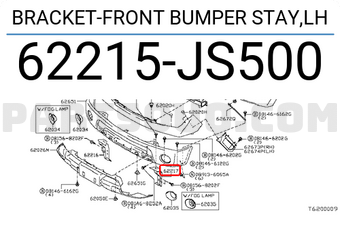 Nissan 62215JS500 BRACKET-FRONT BUMPER STAY,LH