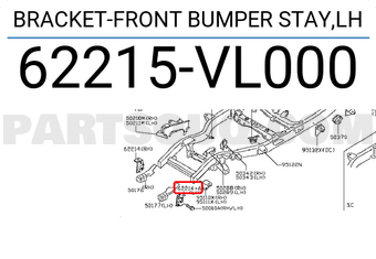 Nissan 62215VL000 BRACKET-FRONT BUMPER STAY,LH