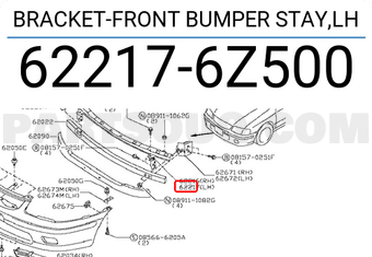 Nissan 622176Z500 BRACKET-FRONT BUMPER STAY,LH