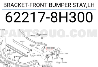 Nissan 622178H300 BRACKET-FRONT BUMPER STAY,LH