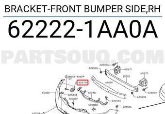 Nissan 622221AA0A BRACKET-FRONT BUMPER SIDE,RH