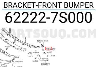 Nissan 622227S000 BRACKET-FRONT BUMPER