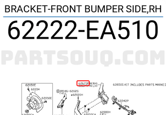 Nissan 62222EA510 BRACKET-FRONT BUMPER SIDE,RH