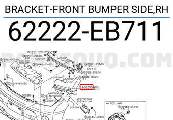 Nissan 62222EB711 BRACKET-FRONT BUMPER SIDE,RH