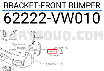 Nissan 62222VW010 BRACKET-FRONT BUMPER
