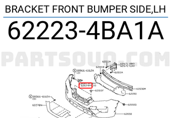 Nissan 622234BA1A BRACKET FRONT BUMPER SIDE,LH