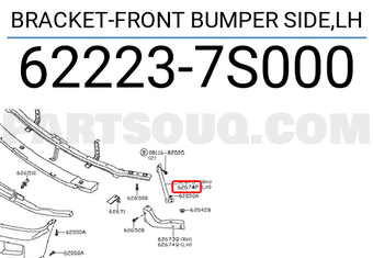 Nissan 622237S000 BRACKET-FRONT BUMPER SIDE,LH