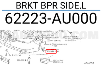 Nissan 62223AU000 BRKT BPR SIDE,L