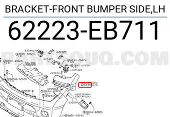Nissan 62223EB711 BRACKET-FRONT BUMPER SIDE,LH