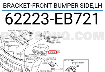 Nissan 62223EB721 BRACKET-FRONT BUMPER SIDE,LH
