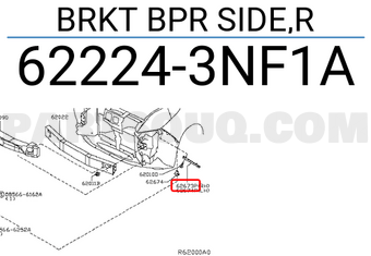 Nissan 622243NF1A BRKT BPR SIDE,R