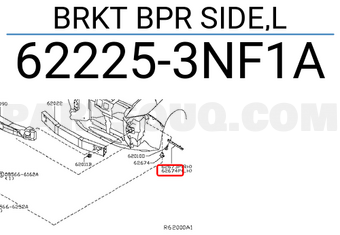Nissan 622253NF1A BRKT BPR SIDE,L