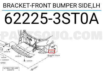Nissan 622253ST0A BRACKET-FRONT BUMPER SIDE,LH