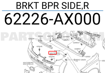 Nissan 62226AX000 BRKT BPR SIDE,R