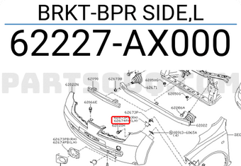 Nissan 62227AX000 BRKT-BPR SIDE,L
