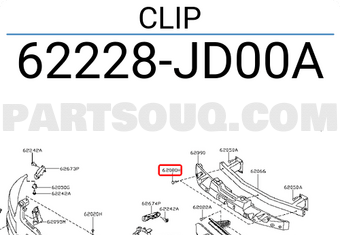 Nissan 62228JD00A CLIP