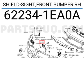 Nissan 622341EA0A SHIELD-SIGHT,FRONT BUMPER RH