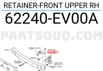 Nissan 62240EV00A RETAINER-FRONT UPPER RH
