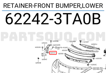 Nissan 622423TA0B RETAINER-FRONT BUMPER,LOWER