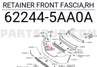 Nissan 622445AA0A RETAINER FRONT FASCIA,RH