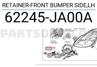 Nissan 62245JA00A RETAINER-FRONT BUMPER SIDE,LH