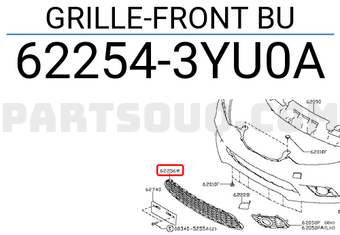 Nissan 622543YU0A GRILLE-FRONT BU
