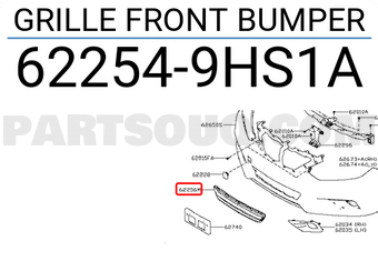 Nissan 622549HS1A GRILLE FRONT BUMPER