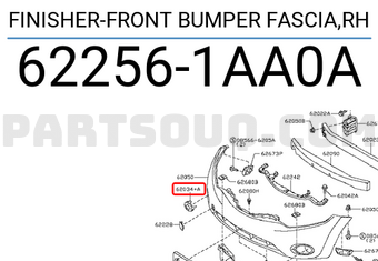 Nissan 622561AA0A FINISHER-FRONT BUMPER FASCIA,RH