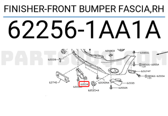 Nissan 622561AA1A FINISHER-FRONT BUMPER FASCIA,RH