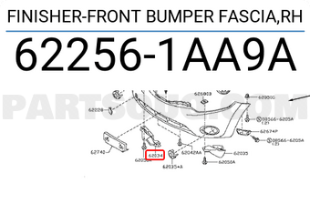 Nissan 622561AA9A FINISHER-FRONT BUMPER FASCIA,RH