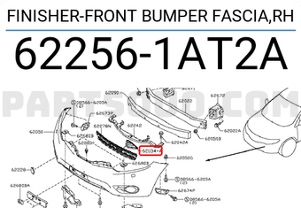 Nissan 622561AT2A FINISHER-FRONT BUMPER FASCIA,RH