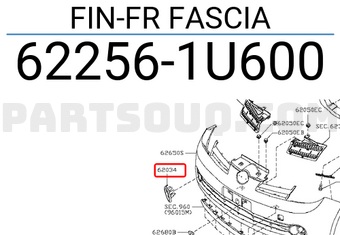 Nissan 622561U600 FIN-FR FASCIA