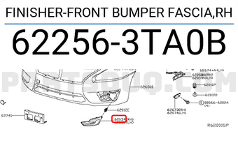 Nissan 622563TA0B FINISHER-FRONT BUMPER FASCIA,RH