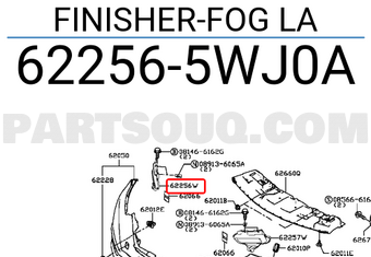 Nissan 622565WJ0A FINISHER-FOG LA