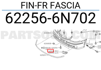 Nissan 622566N702 FIN-FR FASCIA