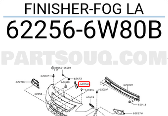 Nissan 622566W80B FINISHER-FOG LA
