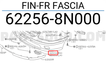 Nissan 622568N000 FIN-FR FASCIA