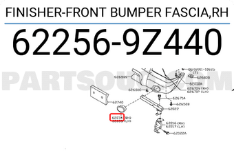 Nissan 622569Z440 FINISHER-FRONT BUMPER FASCIA,RH