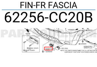 Nissan 62256CC20B FIN-FR FASCIA
